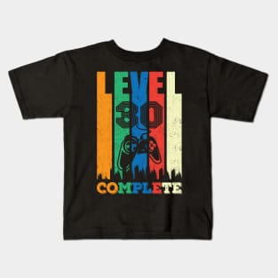 30th Birthday Level 30 Complete Gamer Gift Kids T-Shirt